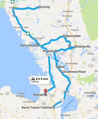 North of Parry Sound is the most boring drive ever. Stopping for gas in Pointe au Baril was my first time at full serve station, it felt weird.
